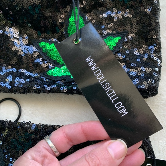 Dolls Kill Club Exx See Me Rollin’ Sequin Top and Shorts Set - Picture 11 of 17